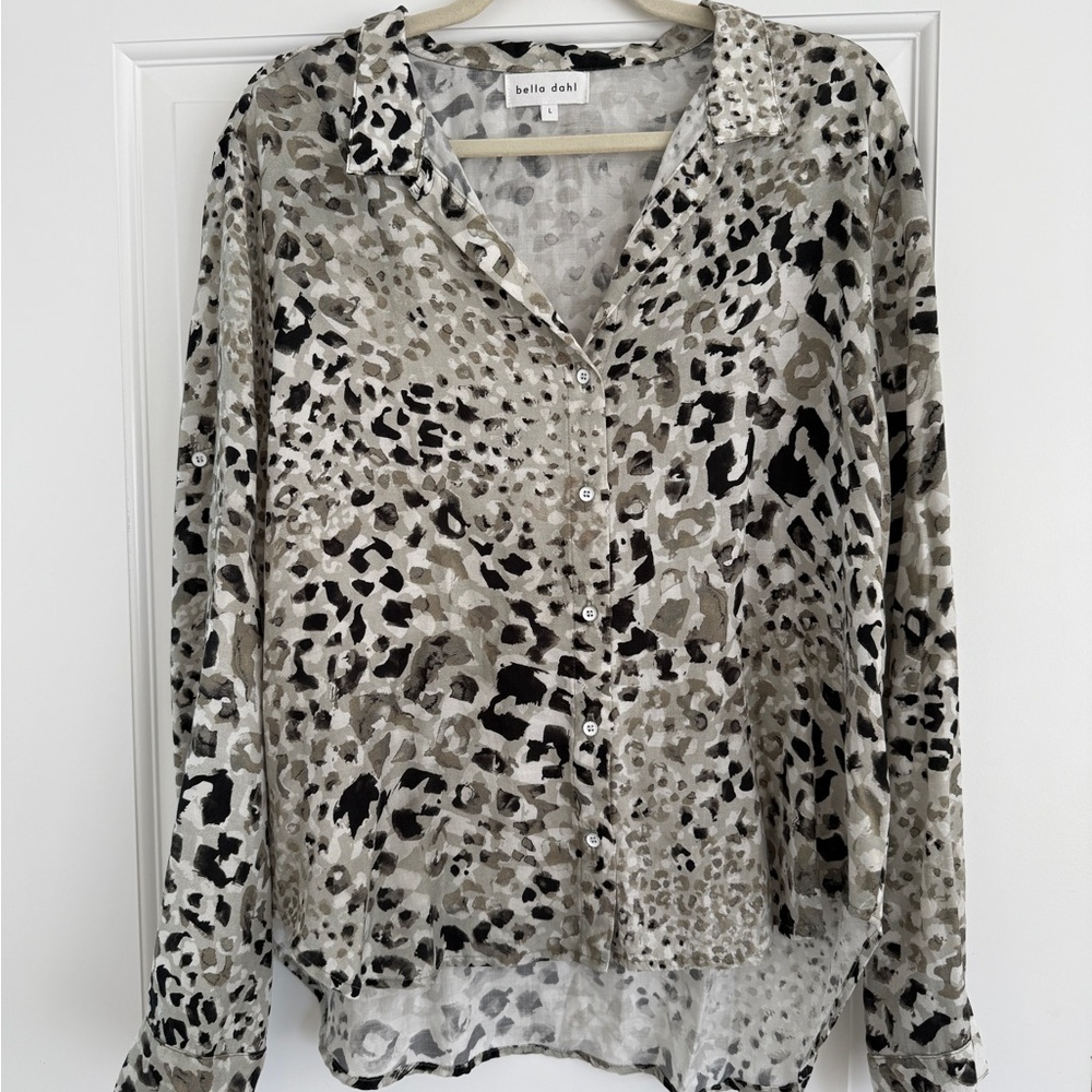 Bella Dahl Women's Leopard Print Top - Black and Gray